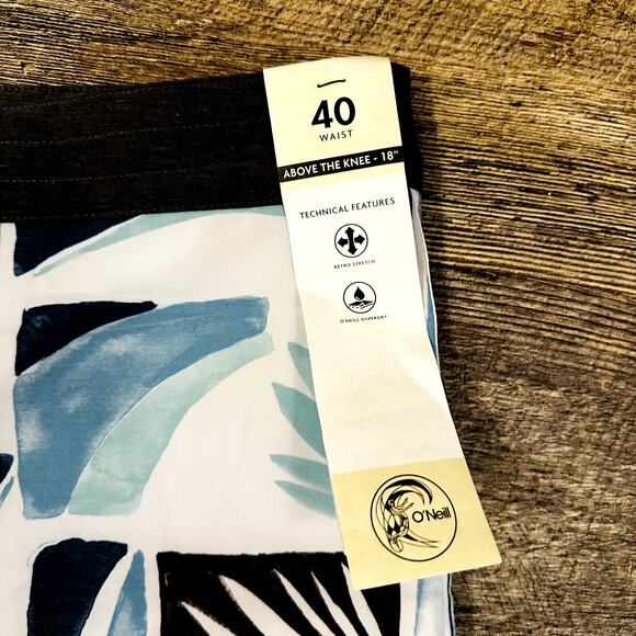 O'Neill Originals Men's Blue & Black Above The Knee 18" Boardshorts Size 40 NWT - Picture 3 of 5